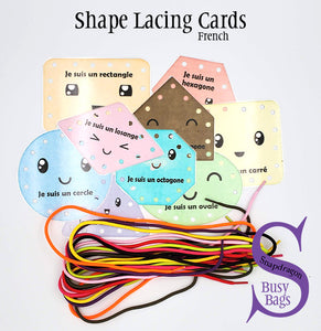 Shape Lacing Cards - French