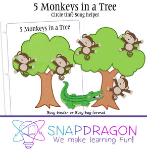 5 monkeys in a tree