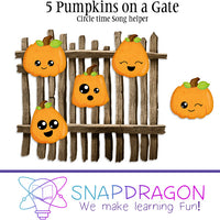 5 Pumpkins on a gate