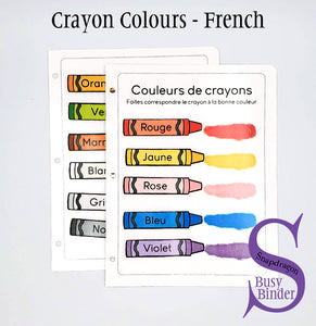 Crayon Colours French - Ready to ship