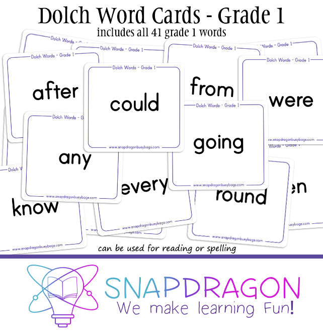 Dolch Word Cards - Grade 1