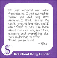 Preschool Daily Binder
