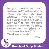 Preschool Daily Binder