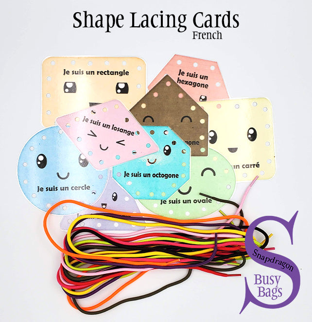 Shape Lacing Cards - French