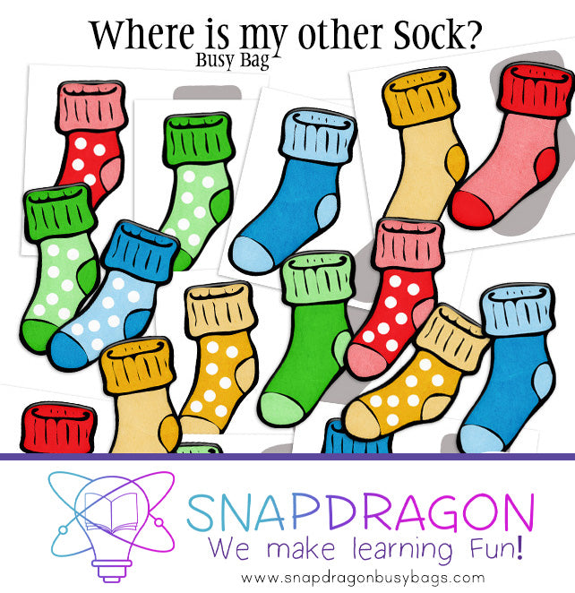 Where's my other Sock?  Educational Busy Bags by Snapdragon